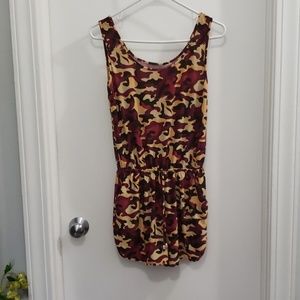 Cute Burgundy camo romper with pockets